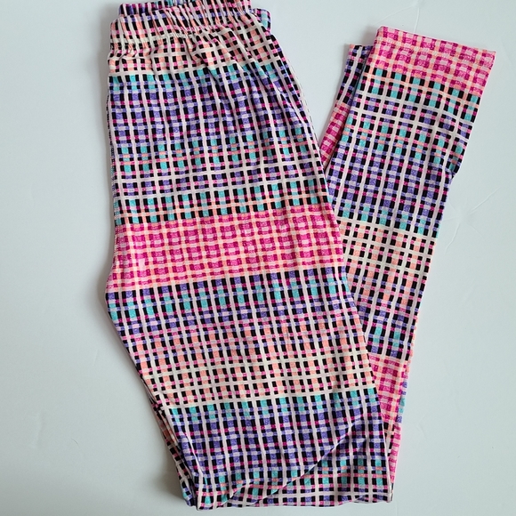 Always Pants - Always One Size Pink Purple Violet Blue checkered leggings Spring Easter Cozy